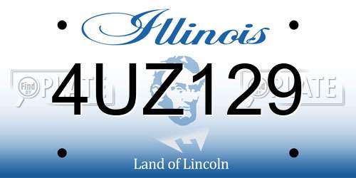 4UZ129 Illinois License Plate