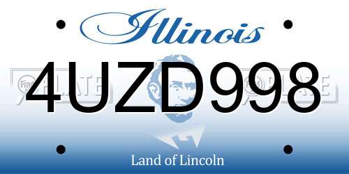 4UZD998 Illinois License Plate