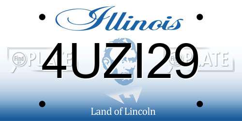 4UZI29 Illinois License Plate