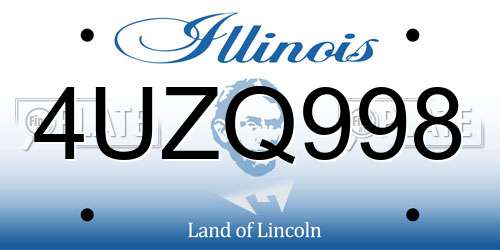 4UZQ998 Illinois License Plate