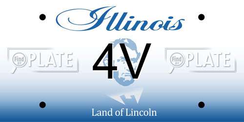 4V Illinois License Plate