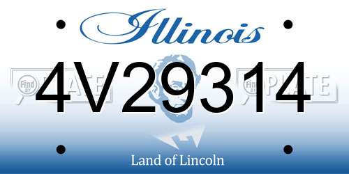 4V29314 Illinois License Plate