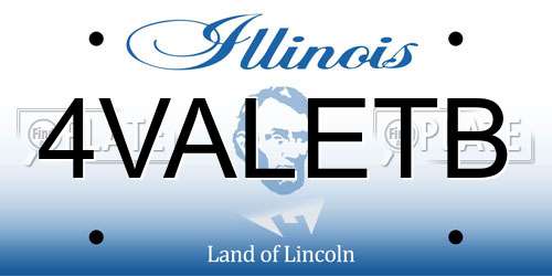 4VALETB Illinois License Plate