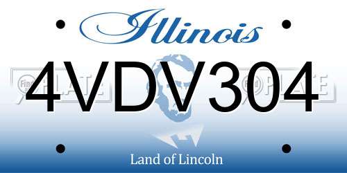 4VDV304 Illinois License Plate