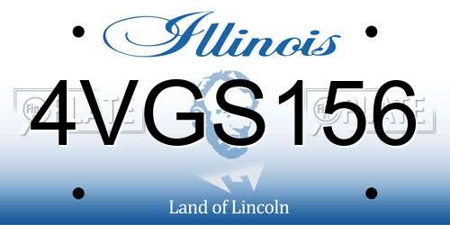 4VGS156 Illinois License Plate