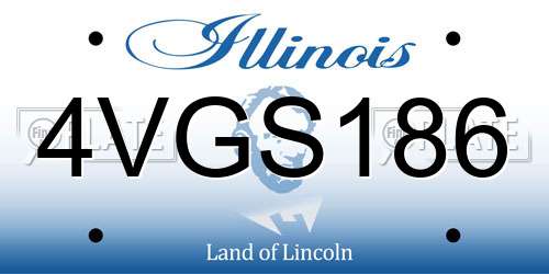 4VGS186 Illinois License Plate