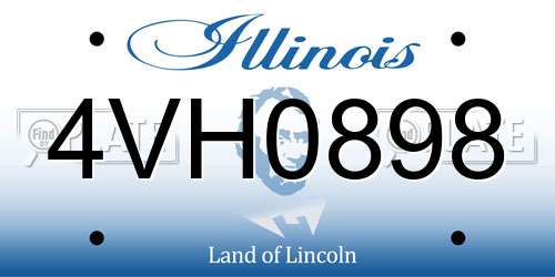 4VH0898 Illinois License Plate