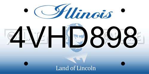 4VHD898 Illinois License Plate