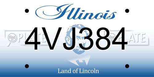 4VJ384 Illinois License Plate