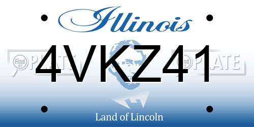 4VKZ41 Illinois License Plate