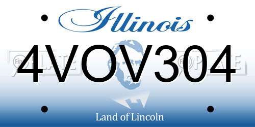 4VOV304 Illinois License Plate