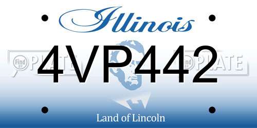 4VP442 Illinois License Plate