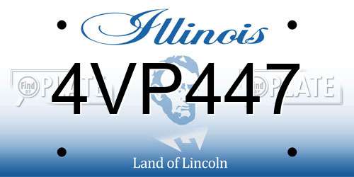 4VP447 Illinois License Plate
