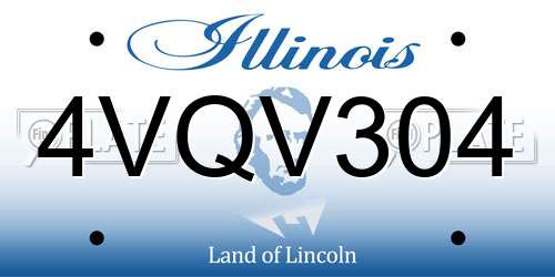 4VQV304 Illinois License Plate