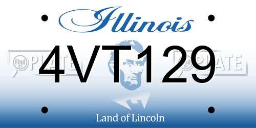 4VT129 Illinois License Plate