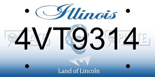 4VT9314 Illinois License Plate