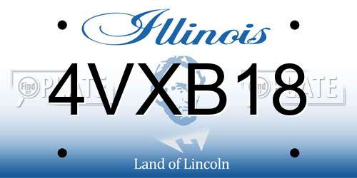 4VXB18 Illinois License Plate