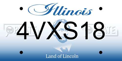 4VXS18 Illinois License Plate
