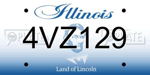 4VZ129 Illinois License Plate