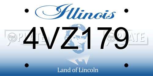 4VZ179 Illinois License Plate