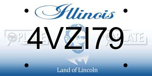 4VZI79 Illinois License Plate