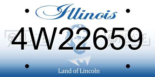 4W22659 Illinois License Plate