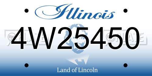 4W25450 Illinois License Plate