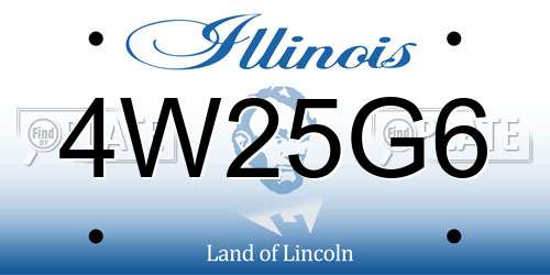4W25G6 Illinois License Plate