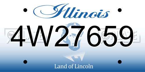 4W27659 Illinois License Plate