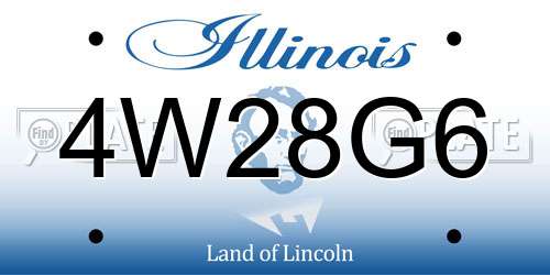4W28G6 Illinois License Plate