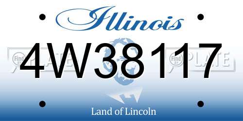 4W38117 Illinois License Plate