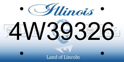 4W39326 Illinois License Plate