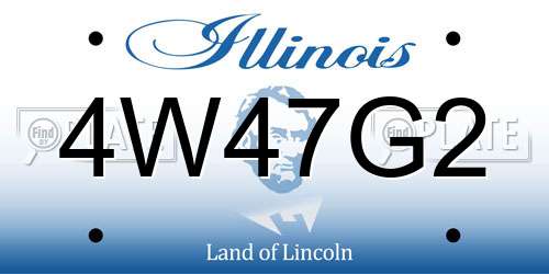 4W47G2 Illinois License Plate