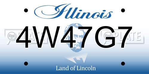 4W47G7 Illinois License Plate