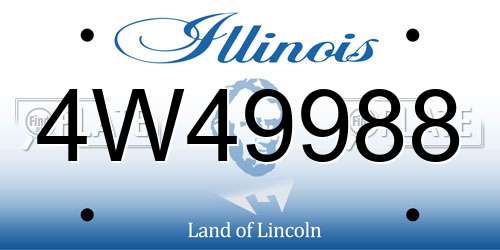 4W49988 Illinois License Plate