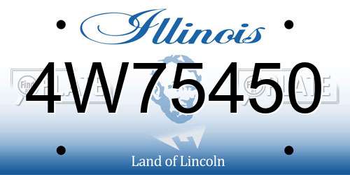 4W75450 Illinois License Plate