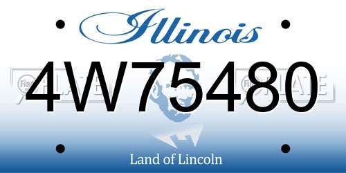 4W75480 Illinois License Plate