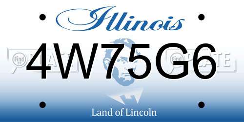4W75G6 Illinois License Plate