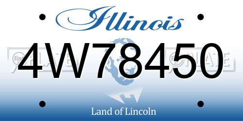 4W78450 Illinois License Plate