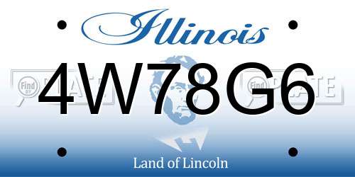 4W78G6 Illinois License Plate