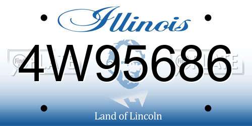 4W95686 Illinois License Plate