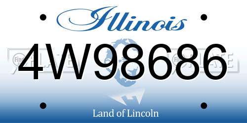 4W98686 Illinois License Plate