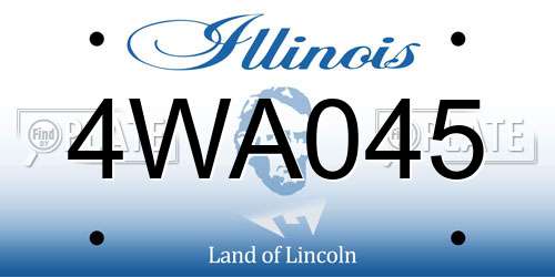 4WA045 Illinois License Plate
