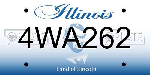 4WA262 Illinois License Plate