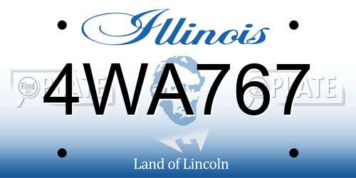 4WA767 Illinois License Plate