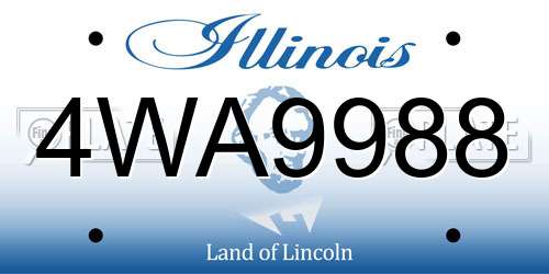4WA9988 Illinois License Plate