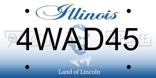 4WAD45 Illinois License Plate