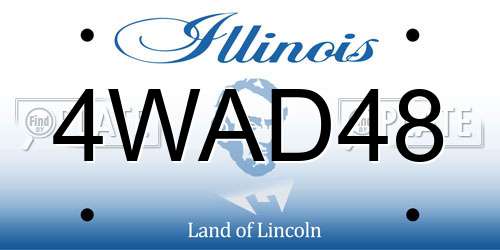 4WAD48 Illinois License Plate