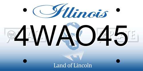 4WAO45 Illinois License Plate