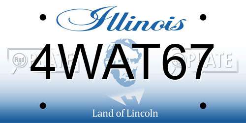 4WAT67 Illinois License Plate